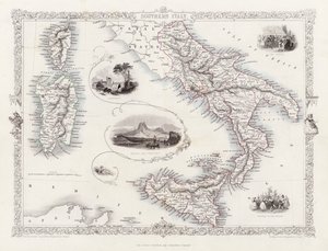 Kort over Syditalien (gravering) af English School