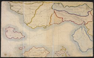Kort over Verdopolis eller Glasbyen; et imaginært land, illustration fra 