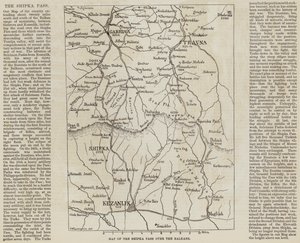 Kort over Shipka-passet over Balkan (gravering) af English School