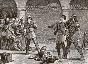 Marcel and the Dauphin of France, illustration fra Cassells Illustrated History of England (sepia foto) af English School