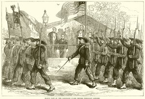Marts forbi Garibaldi Guard før præsident Lincoln af English School