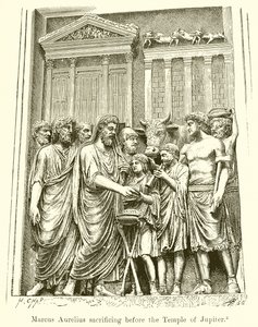 Marcus Aurelius ofrer foran Jupiters tempel af English School