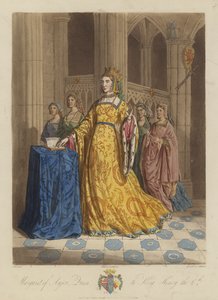 Margaret af Anjou, dronning af kong Henrik VI af England (akvatint) af English School