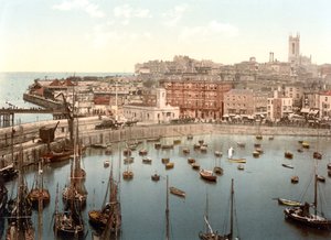 Margate fra havnen (håndfarvet foto) af English School