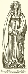 Maria de Molina, dronning af Sancho IV, konge af Castilien og Leon. 1295 af English School