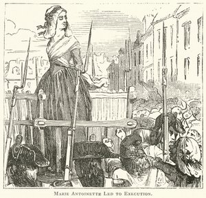 Marie Antoinette ført til henrettelse (kobberstik) af English School