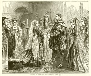 Ægteskab mellem Henry VIII og Catharine Parr, 1543 af English School