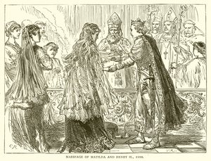 Ægteskab mellem Matilda og Henrik II, 1100 af English School