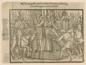Martyrer brændt ved Smithfield (gravering) af English School