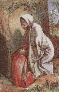 Maria Magdalena i haven (farvet gravering) af English School
