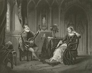 Mary Queen of Scots and her Secretary Chatelar  af English School