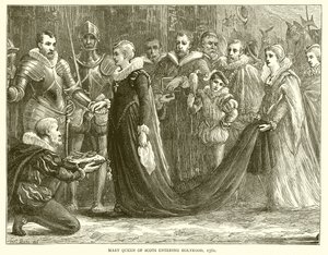 Mary Queen of Scots på vej ind i Holyrood, 1561 af English School