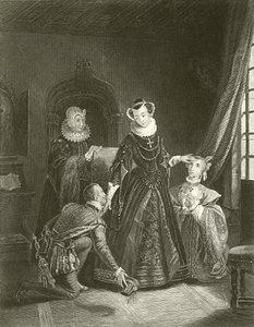 Mary Queen of Scots i Lochleven Slot af English School