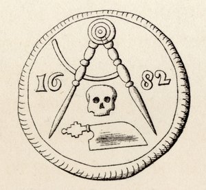 Maestrichts frimurers segl fra Carpenters of Maestricht, dateret 1682, fra 
