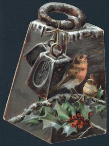 Måling af vægt og Robins, julekort af English School