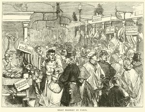 Kødmarked i Paris, oktober 1870 af English School