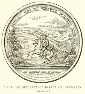 Medalje til minde om Slaget ved Dettingen. (Baglæns) af English School