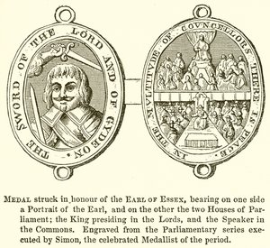 Medalje udvundet til ære for jarlen af Essex af English School