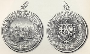 Medalje til minde om admiral Robert Blakes sejre over hollænderne i 1653, fra A Short History of the English People af J. R. Green, udgivet 1893 af English School