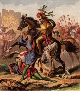 Medere og persere i kamp (chromolitho) af English School