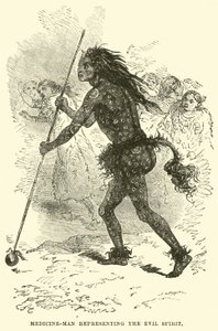 Medicin-mand, der repræsenterer den onde ånd af English School