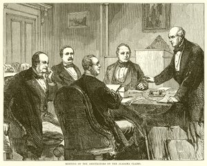 Møde for voldgiftsmændene om Alabama-kravene af English School