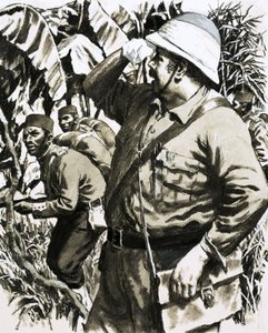 Melton Prior marcherer gennem den burmesiske jungle med det 11. bengalske indfødte infanteri af English School