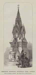 Memorial Fountain, Guildhall Yard, London, hr. John Robinson, arkitekt, hr. Joseph Durham, ARA, billedhugger (gravering) af English School