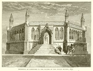 Mindesmærke ved Cawnpore for ofrene for det indiske mytteri, 1857 af English School