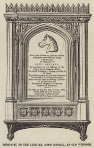 Mindesmærke for afdøde John Siddall, ved Old Windsor (gravering) af English School