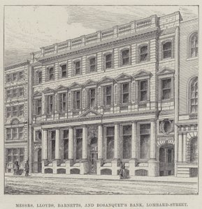 Mrs Lloyds, Barnetts og Bosanquet Bank, Lombard-Street (gravering) af English School
