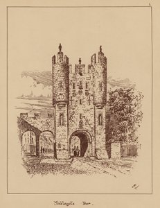 Micklegate Bar (litografi) af English School