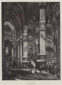Milanos katedral (litho) af English School