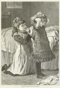 Minnie helping Gladys to undress  af English School