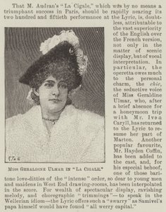 Miss Geraldine Ulmer i "La Cigale" (gravering) af English School