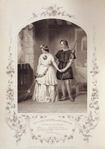 Miss Jenny Marston som Perdita og Mr. F. Robinson som Florizel, akt IV Scene 3, i The Winters Tale af William Shakespeare (1564-1616) indgraveret af Thomas Sherratt (fl.1860-80) fra en daguerreotypi af Pa af English School