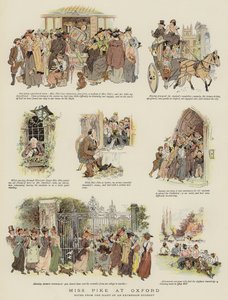 Miss Pike at Oxford (farve litho) af English School