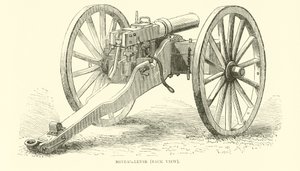 Mitrailleuse, set bagfra, august 1870 af English School