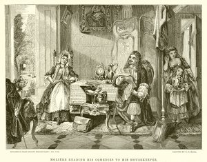 Moliere læser sine komedier for sin husholderske