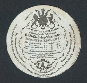 Monsieur Edouart, Silhouette Likenesses, trade card af English School