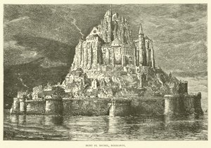 Mont St Michel, Normandiet (kobberstik) af English School