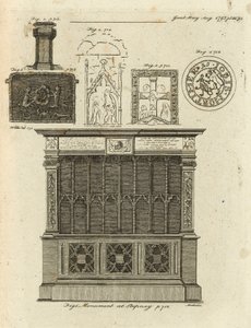 Monument ved Stepney, London af English School