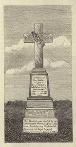 Monument ved Upunka, New Zealand (gravering) af English School
