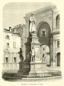 Monument to Leonardo da Vinci  af English School