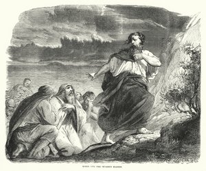Moses og de halvfjerds ældste (gravering) af English School