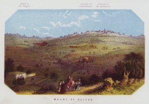 Olivenbjerget (farve litho) af English School