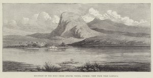 Det Hellige Kors Bjerg (Stavro Vouni), Cypern, Udsigt fra nær Larnaca (gravering) af English School