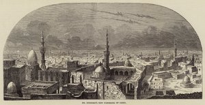 Mr Burfords nye panorama over Kairo (gravering) af English School