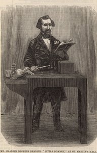 Charles Dickens læser Little Dombey i St Martins Hall af English School