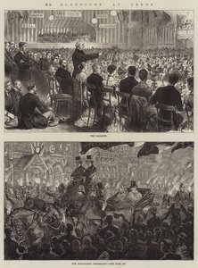 Mr Gladstone i Leeds (gravering) af English School